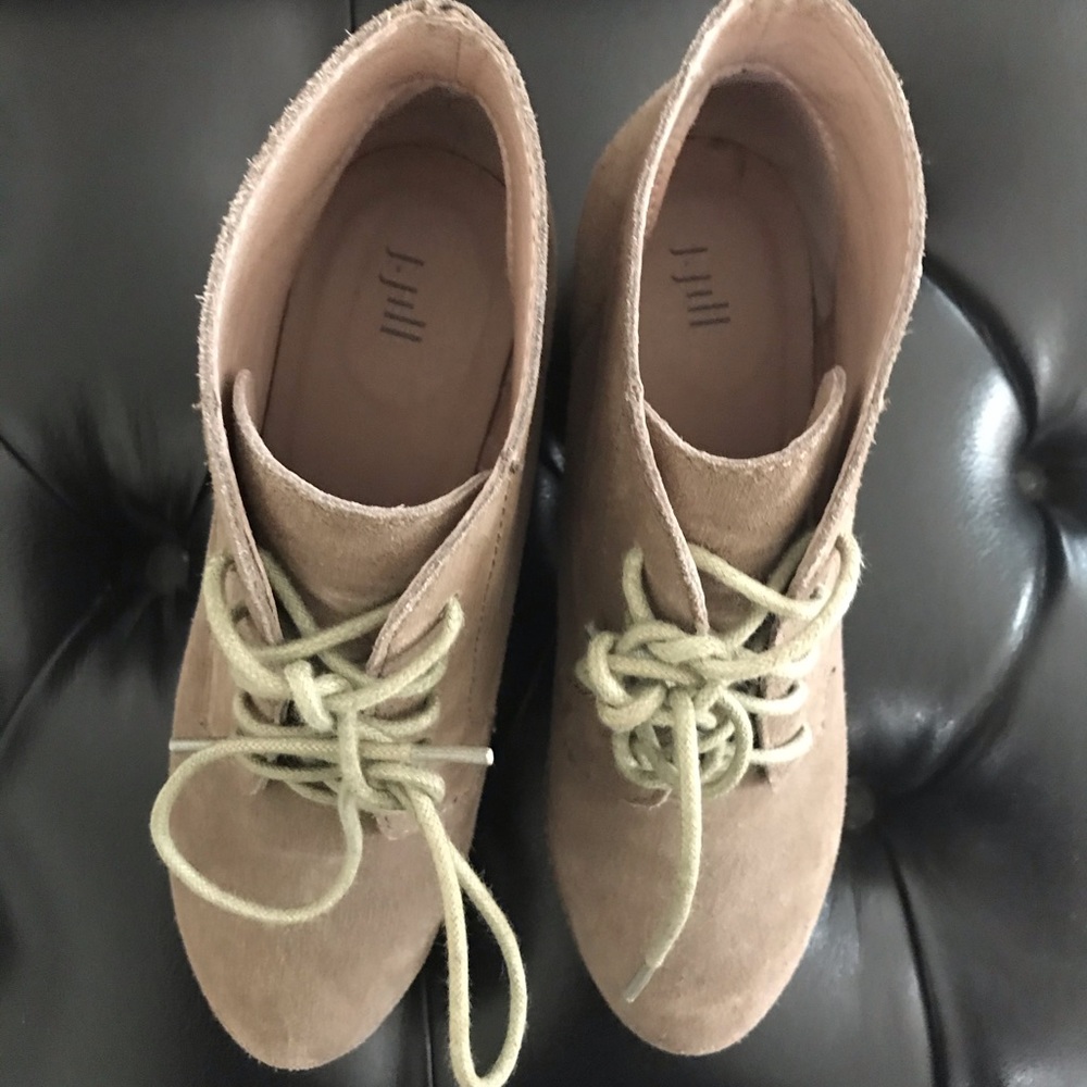 J.Jill Suede platform wedge chukka boots size 7